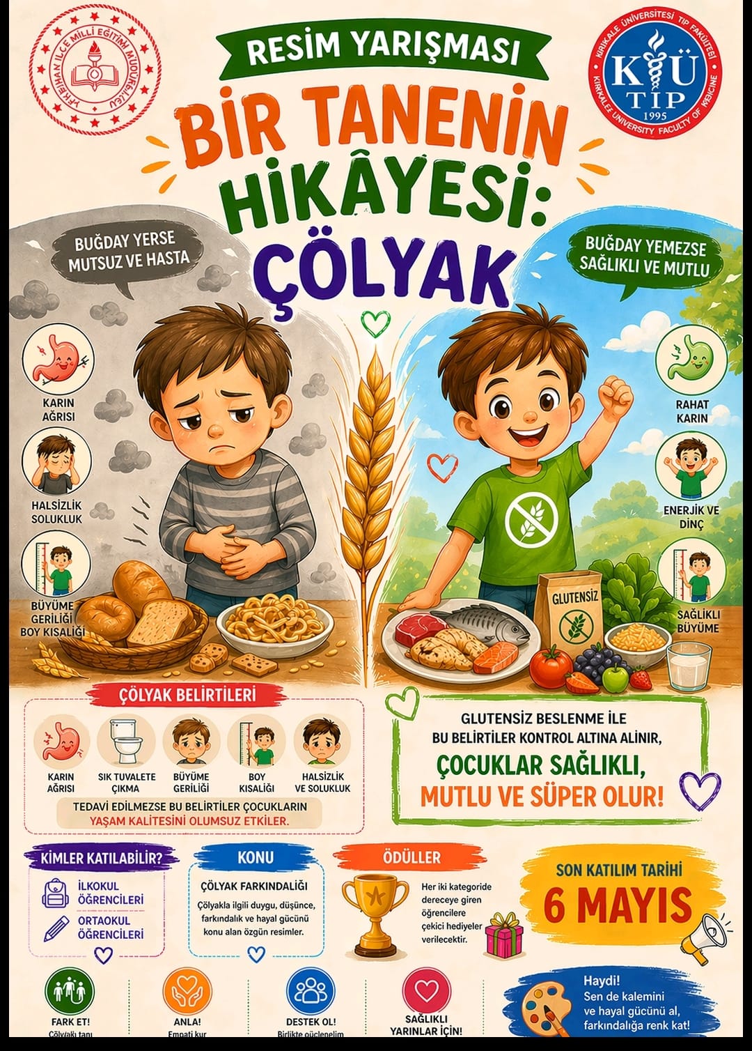 Buğday Tanesinden Farkındalığa: Çölyak Resim Yarışması Afişi